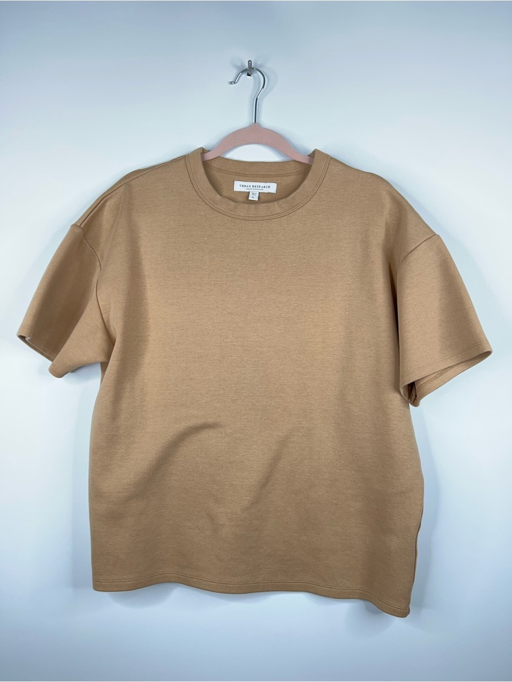 Urban Research Short Sleeve Tan Boxy T Shirt Made In Japan Minimalist Large
